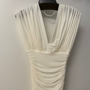 BCBGMAXAZRIA off white Rouched dress size s